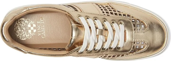 Vince Camuto Raiden Cut-out Platform Sneakers Women's Shoes Egyptian Gold : 5 M, Leather - Image 2