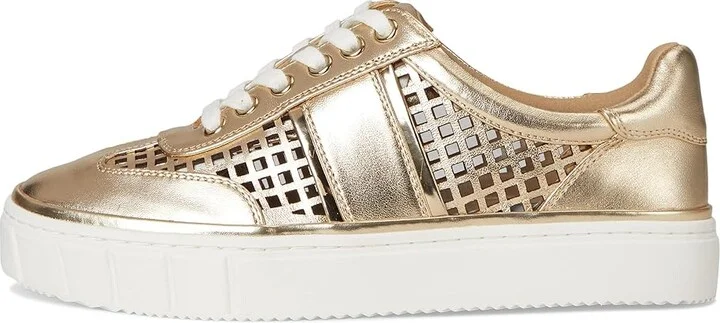 Vince Camuto Raiden Cut-out Platform Sneakers Women's Shoes Egyptian Gold : 5 M, Leather - Image 6