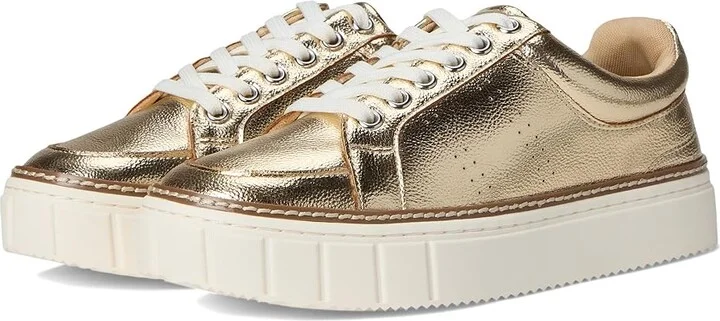 Vince Camuto Randay Platform Sneakers Women's Shoes Egyptian Gold : 7.5 M, Leather/Rubber