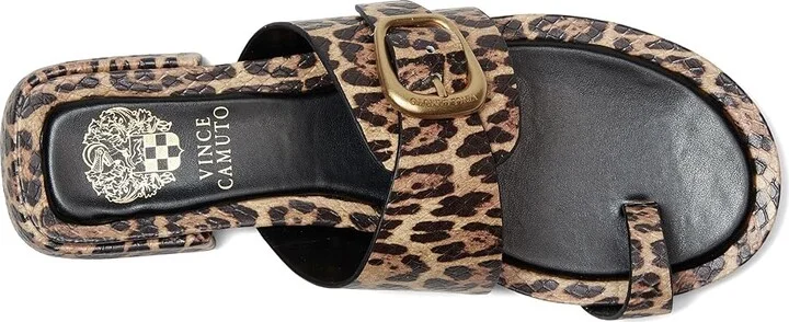 Vince Camuto Ranista Buckle Band Sandals Women's Sandals Black/Natural : 7.5 M, Leather - Image 2