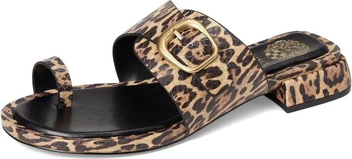 Vince Camuto Ranista Buckle Band Sandals Women's Sandals Black/Natural : 7.5 M, Leather - Image 5