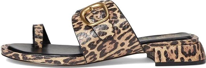 Vince Camuto Ranista Buckle Band Sandals Women's Sandals Black/Natural : 7.5 M, Leather - Image 6