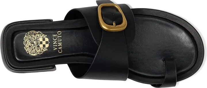 Vince Camuto Ranista Buckle Band Sandals Women's Sandals Black/Natural : 7.5 M, Leather - Image 8