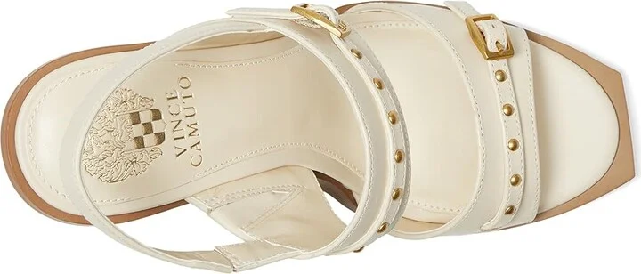 Vince Camuto Ridena Studded Buckle High Heel Sandals Women's Sandals Panna Creme : 10 M, Leather - Image 2