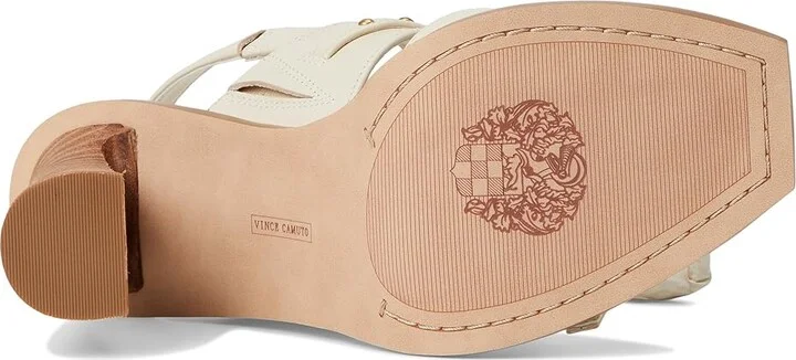 Vince Camuto Ridena Studded Buckle High Heel Sandals Women's Sandals Panna Creme : 10 M, Leather - Image 3