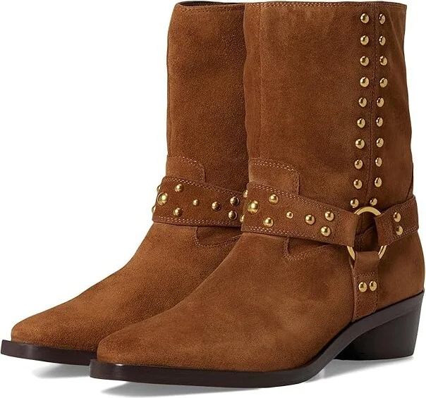 Vince Camuto Roista Motocycle Bootsie Women's Motocross Boots Burnt Sugar : 7.5 M, Leather