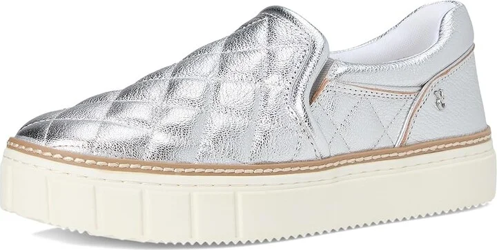 Vince Camuto Romie Quilted Slip-On Platform Sneakers Women's Shoes Lux Silver : 9 M, Leather - Image 5