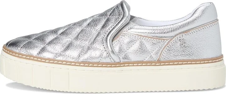 Vince Camuto Romie Quilted Slip-On Platform Sneakers Women's Shoes Lux Silver : 9 M, Leather - Image 6