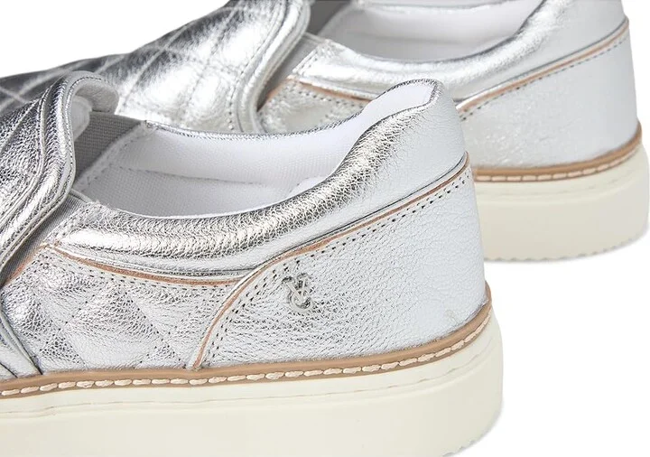 Vince Camuto Romie Quilted Slip-On Platform Sneakers Women's Shoes Lux Silver : 9 M, Leather - Image 7