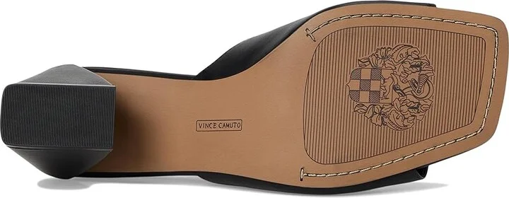 Vince Camuto Sacha Block Heel Mule Sandal Women's Sandals Black : 7 M, Leather/Rubber - Image 3
