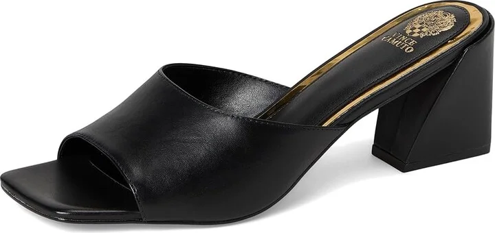 Vince Camuto Sacha Block Heel Mule Sandal Women's Sandals Black : 7 M, Leather/Rubber - Image 5