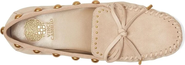 Vince Camuto Sennett Studded Mocassin Women's Flat Shoes Tortilla : 7.5 M, Suede - Image 2