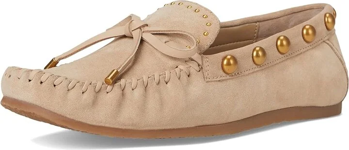 Vince Camuto Sennett Studded Mocassin Women's Flat Shoes Tortilla : 7.5 M, Suede - Image 5