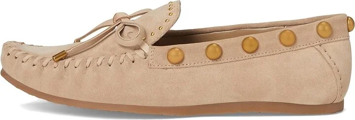 Vince Camuto Sennett Studded Mocassin Women's Flat Shoes Tortilla : 7.5 M, Suede - Image 6