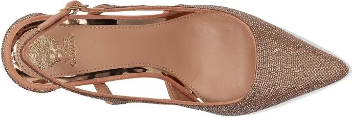 Vince Camuto Sindreea Rhinestone Block Heel Slingback Pump High Women's Heels Blush : 9 M, Rubber/Synthetic - Image 2