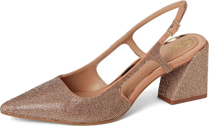 Vince Camuto Sindreea Rhinestone Block Heel Slingback Pump High Women's Heels Blush : 9 M, Rubber/Synthetic - Image 5