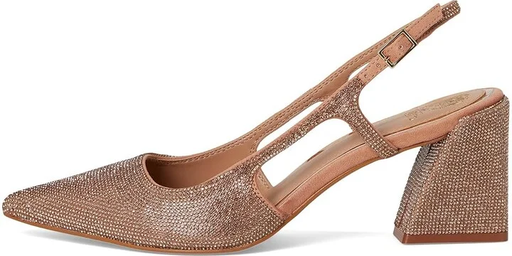 Vince Camuto Sindreea Rhinestone Block Heel Slingback Pump High Women's Heels Blush : 9 M, Rubber/Synthetic - Image 6