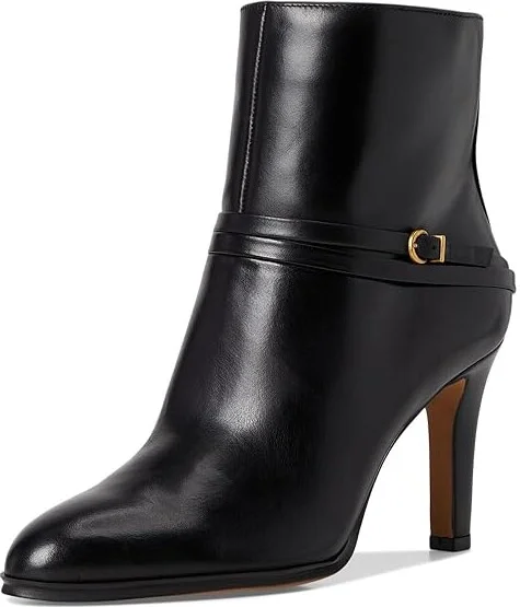 Vince Camuto Sybilla Double Strap High Heel Bootsie Women's Boots Black : 6 M, Leather - Image 5