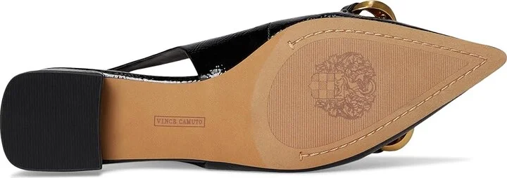 Vince Camuto Valiey Chain Link Slingback Mule Women's Flat Shoes Black : 8 M, Faux Leather - Image 3