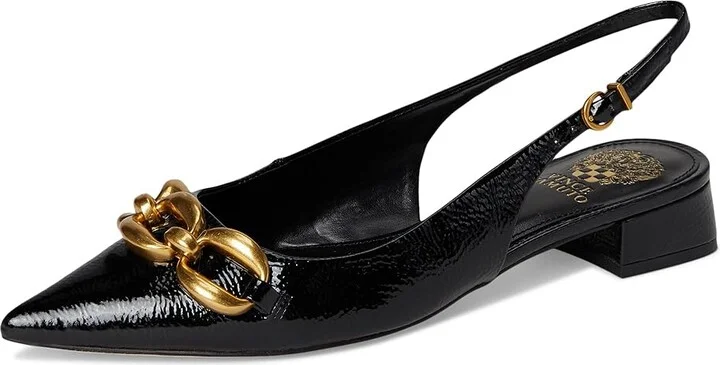 Vince Camuto Valiey Chain Link Slingback Mule Women's Flat Shoes Black : 8 M, Faux Leather - Image 5