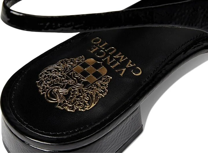 Vince Camuto Valiey Chain Link Slingback Mule Women's Flat Shoes Black : 8 M, Faux Leather - Image 7