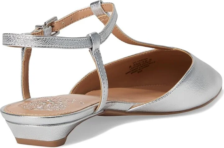Vince Camuto Varena T-Strap Kitten Heel Pumps Women's Shoes Lux Silver : 6 M, Leather - Image 4