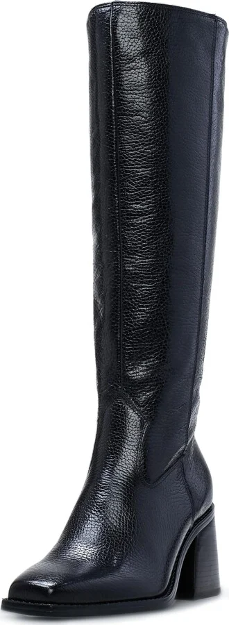 Black Leather Wide Calf