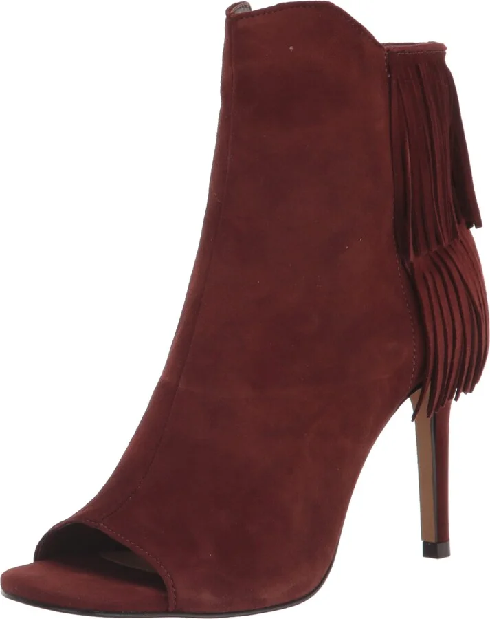 Vince Camuto Women's Footwear Women's Amenala Fringe Peep Toe Bootie Ankle Boot
