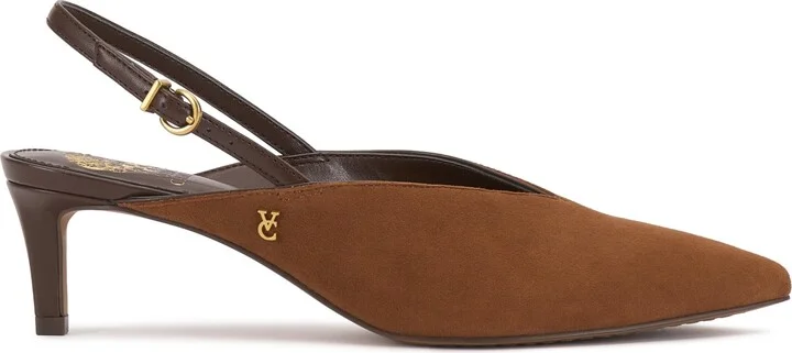 Vince Camuto Women's Kylien Pointed Toe Slingback Pumps - Burnt Sugar/Cafe Mocha Suede - Image 2