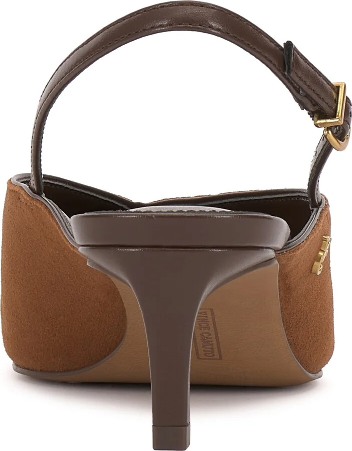 Vince Camuto Women's Kylien Pointed Toe Slingback Pumps - Burnt Sugar/Cafe Mocha Suede - Image 3