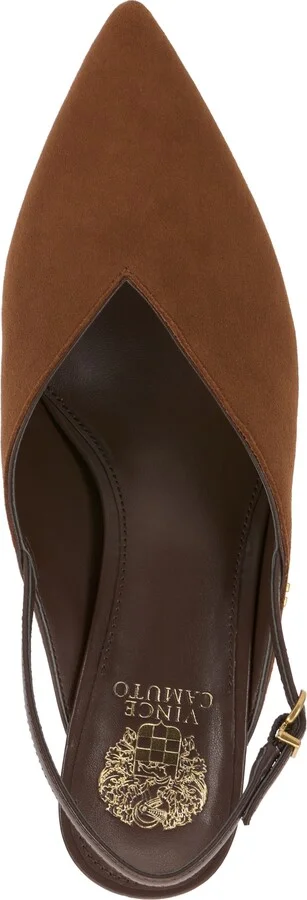Vince Camuto Women's Kylien Pointed Toe Slingback Pumps - Burnt Sugar/Cafe Mocha Suede - Image 4