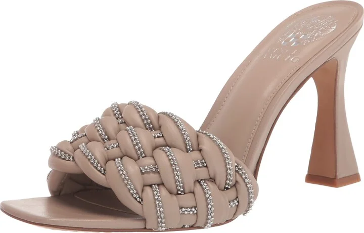 Vince Camuto womens Rayley Crystal Woven Mule Heeled Sandal