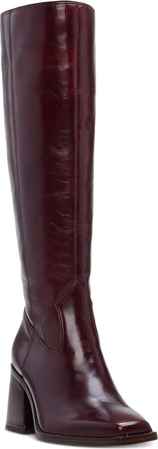 Vince Camuto Womens's Sangeti Block-Heel Wide-Calf Knee-High Boots