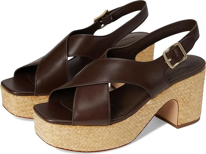 Vince Clementina Strappy Sandals Women's Sandals Cacao Brown Leather : 8.5 M
