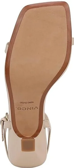 Vince Coco Square Toe Heeled Sandals Women's Sandals Birch Sand Leather : 8 M, Leather/Rubber - Image 3