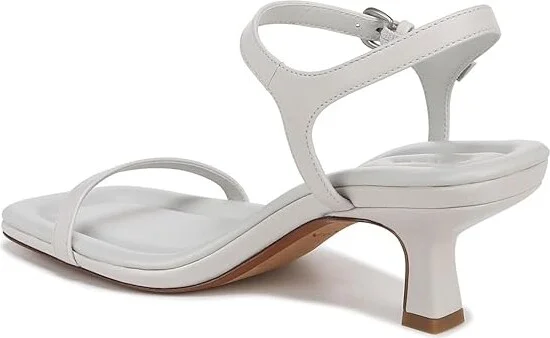 Vince Coco Square Toe Heeled Sandals Women's Sandals Horchata White Leather : 8 M, Leather/Rubber - Image 4