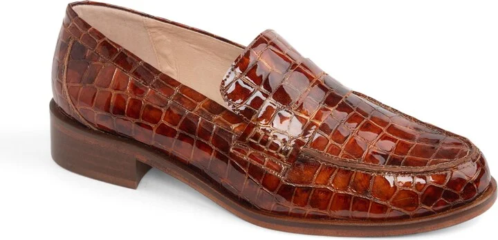 Vince Croc Embossed Penny Loafer