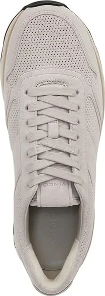 Vince Edric Perforated Lace-Up Sneakers Men's Shoes Horchata Suede : 12 M, Leather/Suede - Image 2