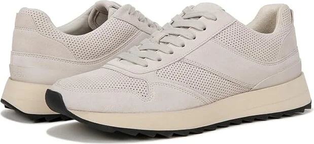 Vince Edric Perforated Lace-Up Sneakers Men's Shoes Horchata Suede : 12 M, Leather/Suede