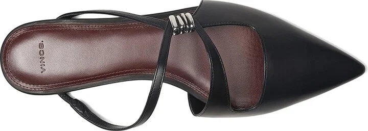 Vince Gilia Mule Shoes Women's Flat Shoes Black : 7.5 M, Leather - Image 2