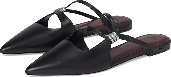Vince Gilia Mule Shoes Women's Flat Shoes Black : 7.5 M, Leather