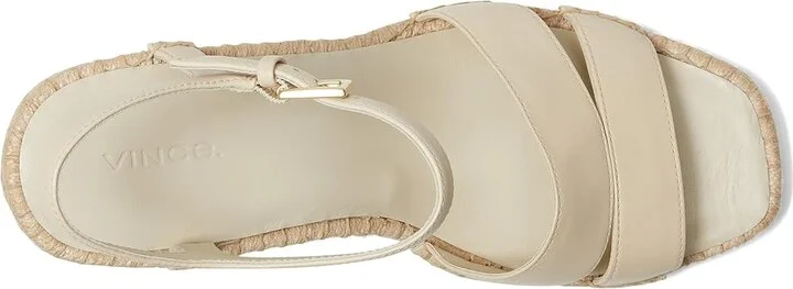 Vince Gwen Espadrille Sandals Women's Wedge Shoes Moonlight White Leather : 7.5 M - Image 2