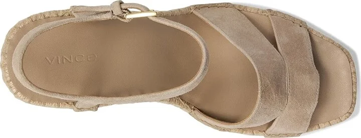 Vince Gwen Espadrille Sandals Women's Wedge Shoes Taupe Clay Beige Suede : 5.5 M - Image 2