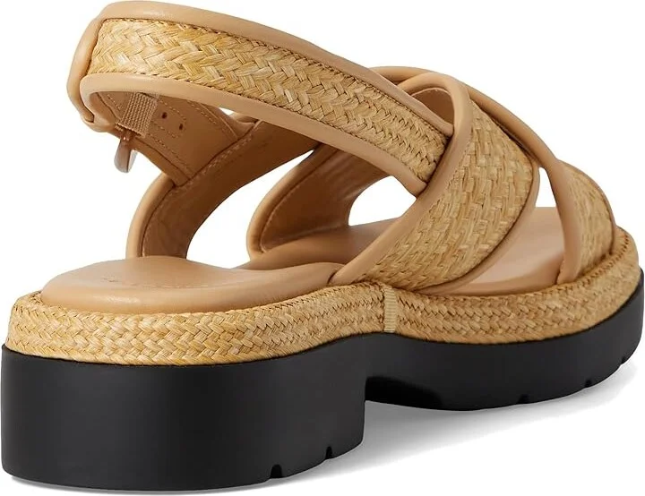 Vince Helena Raffia Slingback Sandals Women's Wedge Shoes Toasted Wheat Raffia : 7.5 M, Leather - Image 4