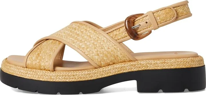 Vince Helena Raffia Slingback Sandals Women's Wedge Shoes Toasted Wheat Raffia : 7.5 M, Leather - Image 6