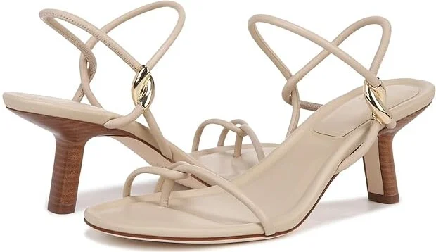 Vince Jolie Strappy Heeled Sandals Women's Sandals Birch Sand : 6.5 M, Leather