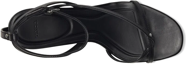 Vince Marilyn Strappy Sandals Women's Wedge Shoes Black Leather : 6 M - Image 2
