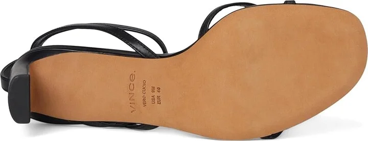 Vince Marilyn Strappy Sandals Women's Wedge Shoes Black Leather : 6 M - Image 3