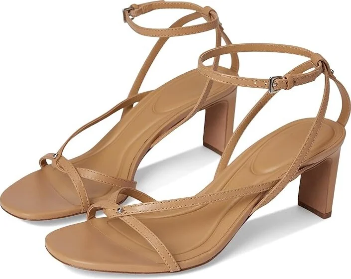 Vince Marilyn Strappy Sandals Women's Wedge Shoes Light Sable Beige Leather : 9.5 M