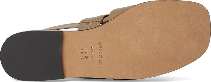Vince Mazie Slingback Sandals Women's Wedge Shoes Sand Shell Beige Leather : 8.5 M - Image 3